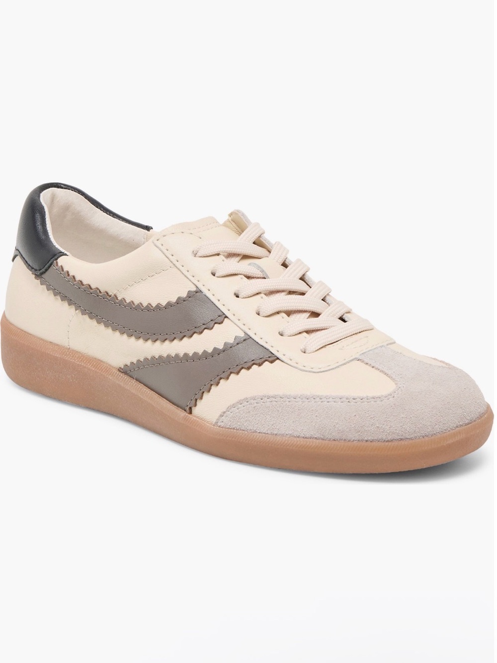 Dolce Vita Taupe Low Top Lace-Up Sneakers